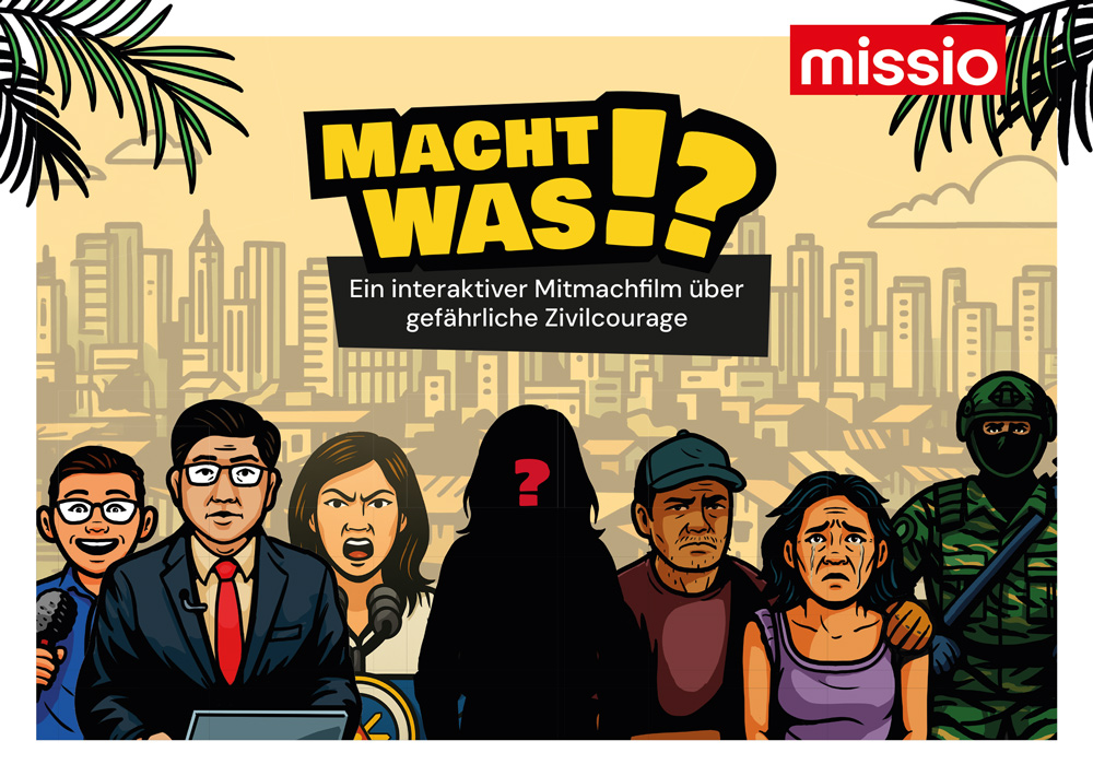 Titel des Flyers zum animierten Mitmachfilm "Macht was?!"